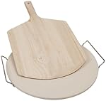 Pizzacraft Ceramic Pizza Stone & Wood Peel Set - PC0007