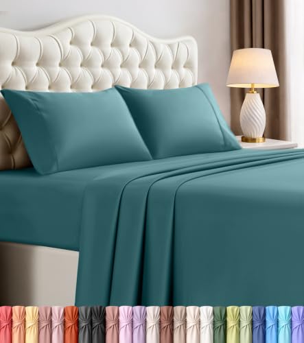 Utopia Bedding King Sheets - 4 Piece Bedding - Brushed Microfiber - Shrinkage and Fade Resistant - Easy Care (King, Denim Blue)