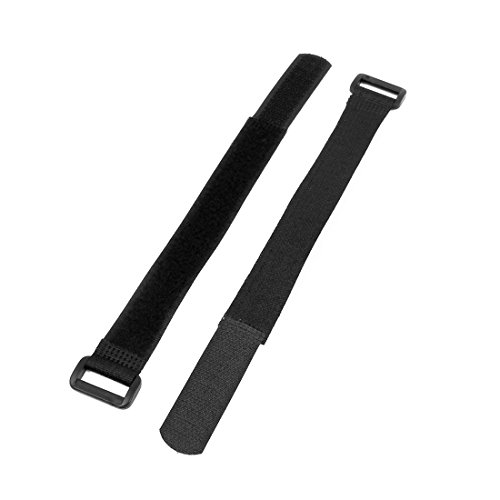 uxcell Nylon Detachable Fastener Hook Loop Tie Cord Strap Sticky Back Tape 10 Pcs Black