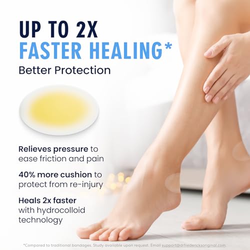 Dr. Frederick's Original Better Blister Bandages Variety Pack - Heel Toe Spot Shapes, Hydrocolloid Blister Pads for Feet, Water-Resistant, Latex-Free, Foot Blister Patches, Nude, 12 Count for Shoes