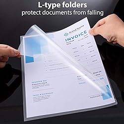 WOT I 48PCS Plastic Clear Document Folders - L-Type