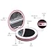Lighted Makeup Mirrors with Power Bank - Compact Dimmable LED Vanity Mirror, Dual-Sided 1x/3x Magnification Handheld Travel Mirror, Prefect Gift for women (Pink)