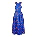 ENLACHIC Women's African Floral Printed Side Slit Bohemian High Waist Dashiki Maxi Dresses