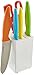 Gibson Home Colorsplash, 6 piece cutlery set with block, white wood block with assorted colored cutlery