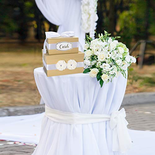 Algopix Similar Product 10 - Gold Gift Card Box  2 Tier  Perfect