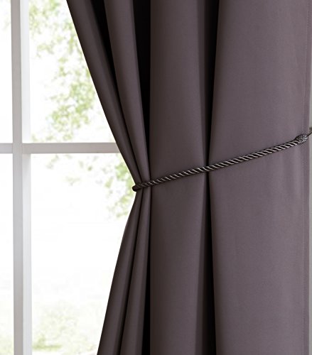 image for LinenZone Erica - Premium Rod Pocket Blackout Curtains With Tiebacks -