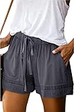 Mosucoirl Women Comfy Drawstring Casual Elastic