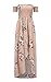 SVALIY Women Floral Off The Shoulder Split Chiffon Maxi Beach Dress Wedding Party (Khaki,Small)