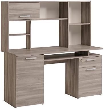 Bureau Ministre 152cm Chene Gris Amazon Fr Cuisine Maison