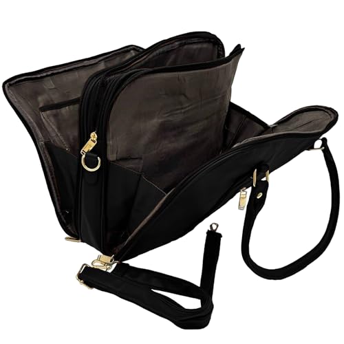 Bolsa Feminina Pasta Executiva para Notebook até 15.6” Reforçada Couro Ecológico para Trabalho, Reuniões e Dia a Dia Tamanho Grande