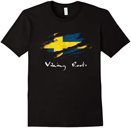 Men's Viking Roots Sweden t shirt Large Black