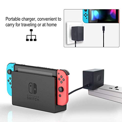 Switch Charger for Nintendo Switch, Power Supply Adapter, Fast Charger Compatible with Nintendo Switch and New Switch Lite, with PD IC Chip Output 15V/2.6A (Support TV Mode)