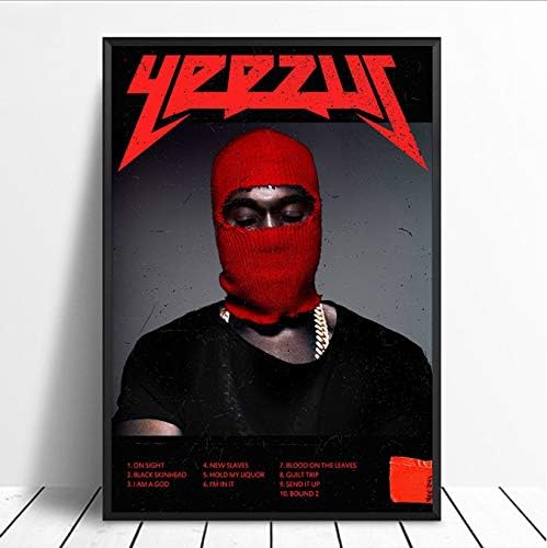 yhnjikl Kanye West - Yeezus Album Album Pop Music Cover Music Star Poster Canvas Prints Wall Art For Living Room Home Decor 40X60Cm Without Farme