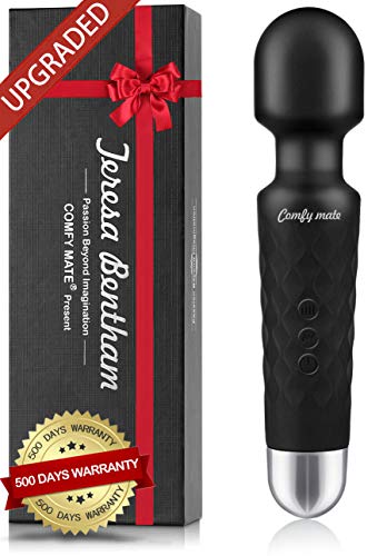 Upgraded Powerful Viberate Massager with 20 Magic Vibration Modes, Whisper Quiet, Waterproof, Handheld, Cordless for Neck Shoulder Back Body Massage, Sports Recovery & Muscle Aches - Carbon Black