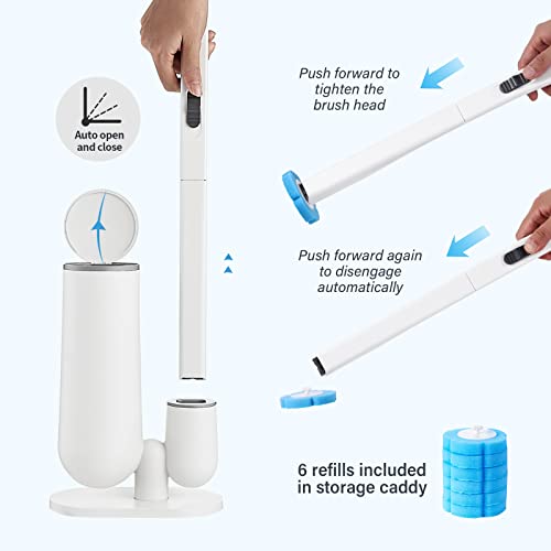 Toilet Wand Kit ELPHECO Toilet Disposable Brush and Holder Set, Toilet