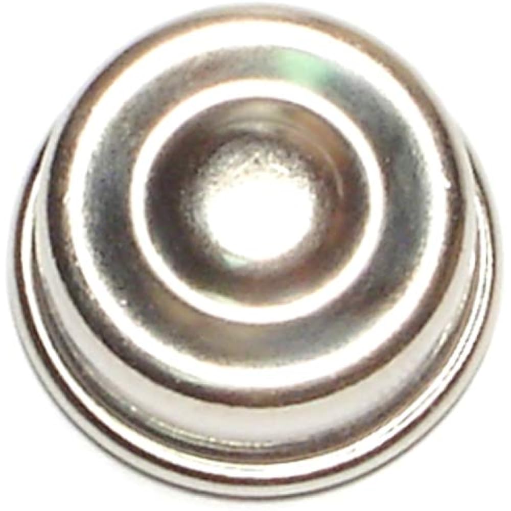 HardtoFind Push Nuts Fastener 014973137380 Hub Cap Nut, 1/2 Chrome