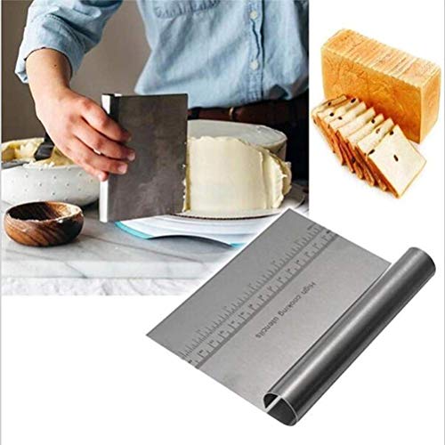 Stainless Steel Pizza Dough Scraper Cutter Baking Pastry Spatulas Fondant Cake Decoration Tools Kitchen Accessories May3LQT Ltd - Thumbnail 4