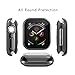 Leotop Compatible with Apple Watch Case 44mm 40mm, Soft Flexible TPU Plated Protector Bumper Shiny Cover Lightweight Thin Guard Shockproof Frame Compatible for iWatch Series 5 4 (Black, 44mm)