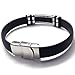 KONOV Jewelry Stainless Steel Rubber Cross Bracelet