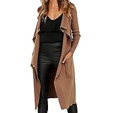 Sunhusing Ladies Solid Color Pocket Lapel Faux