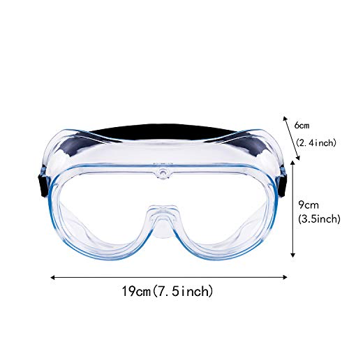 2 Pack Safety Goggles, Protective Safety Glasses, Soft Crystal Clear