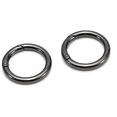 2PCS 1 1/4 Inches O Ring Spring Inner Opening Snap Trigger Clip Buckle Charm Purse Making Gun Black