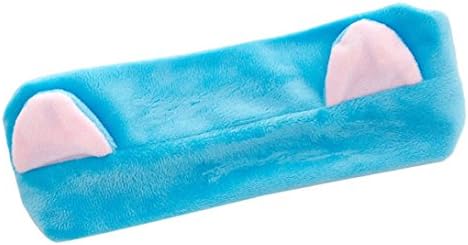 Flannel Cat Ears Headband,Cuteidea Korean Style Hairbands Craft Kit in Assorted Colors Party Gift Headdress Hair Accessories Makeup Tools (Blue)