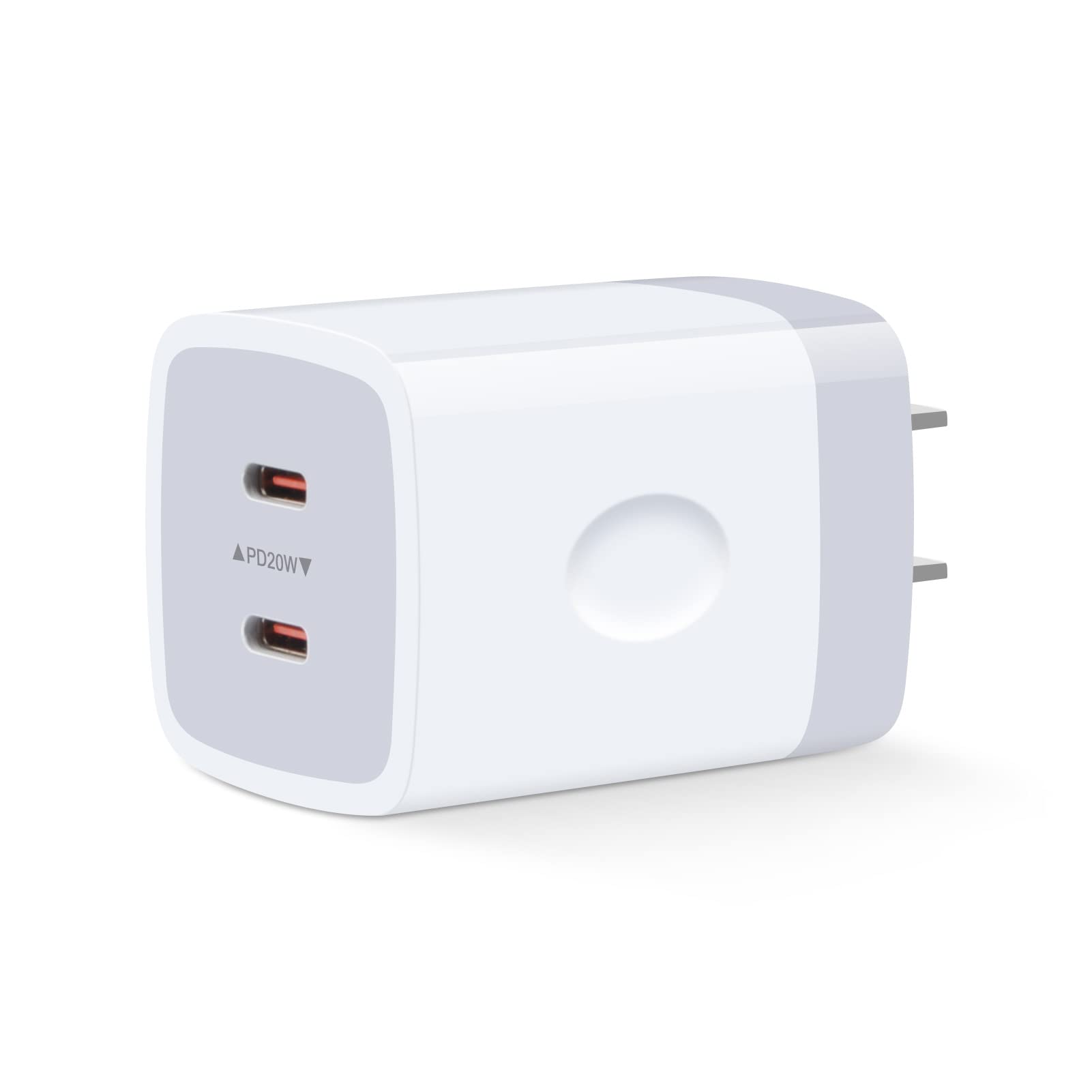 USB C Block,Sicodo 40W Dual USB C Wall Charger,2-Port PD 3.0 20W USB C Cube Power Adapter for iPhone 16/16 Pro/16 Pro Max/15/14/13/12/X Plus,Samsung Galaxy S24 Ultra,S23,Pixel 9Pro,USB C Wall Plug