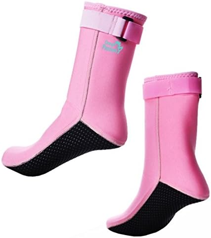Ocean Passion 4mm Premium Neoprene Fin Socks - for Diving, Swimming, Snorkeling, Beach Sports, Surfing (Pale Pink, Large)