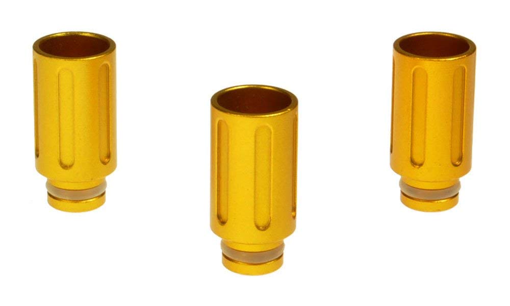 Armerah Flute 510 Drip Tip eCig Mouthpiece Short/Wide Aluminium/Solid 3 Pack Yellow — image 1