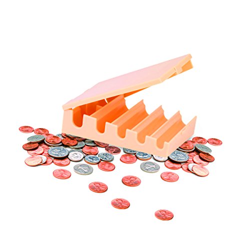 Coin Counters Tray & 4 Color-Coded Coin Sorters Tubes Bundled with 100-Count Assorted Coin Wrappers - Thumbnail 5
