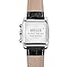 BAOGELA Men's Chronograph Square Sport Dress Quartz Wrist Watch All Black Leather Band White Line Silver Case Date Waterproof Watches for Men