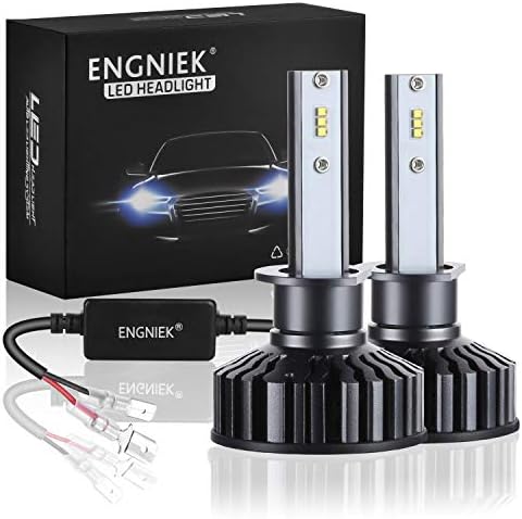 H1 LED Headlights Bulb Super Bright All In One Conversion Kit No Dark Spot with Philips Chips Headlamp, 80W, 12,000Lm, 6000K, Pack of 2