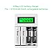 BONAI AA/AAA LCD Battery Charger for AA AAA Rechargeable Batteries Ni-MH Ni-CD with USB Input (USB Cable Included)