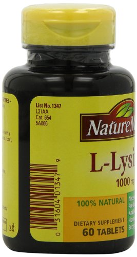 Nature Made L-Lysine 1000mg, 60 Tablets (Pack of 3)