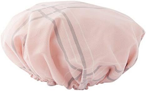 dolly2u Mold-resistant Double Layers Bathing Hat Shower Cap Waterproof Bath Cap Pink