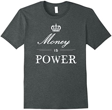 Mens Money is Power T-Shirt 2XL Dark Heather