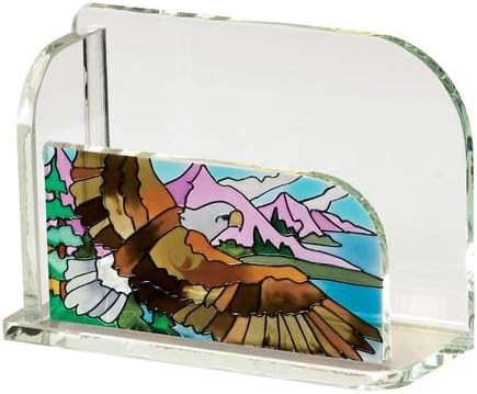 Joan Baker Designs Eagle Art Glass Business Card Holder