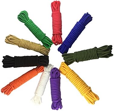 Solid Braid Nylon Rope All Purpose Utility Rope Nylon Twine,UV,Rot,Oil,Gas & Weather Resistant,1/8'',5/32'',3/16'',1/4''and 1/3'',10/20/30/50/100/150ft Hank(5mm-50ft)
