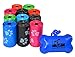 Downtown Pet Supply Poop Bags for Dogs with Dispenser, 220 Count - Leak-Proof Dog Waste Bags and Bone-Shaped Dog Poop Bags Holder for Leash - Rainbow with Paw Prints, 12.5