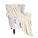 Exclusivo Mezcla Extra Large Fleece Throw Blanket for Couch, Sofa, 300GSM Super Soft and Warm Blankets, Ivory Throw All Season Use, Cozy, Plush, Lightweight, 50x70 Inches