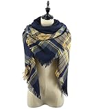 Women's Soft Warm Plaid Chunky Scarf Fall Winter Large Checked Blanket Scarves Wrap Shawl