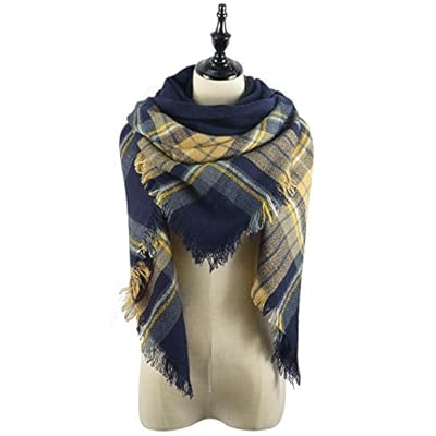 Women's Fall Winter Scarf Classic Tassel Plaid Scarf Warm Soft Chunky Large Blanket Wrap Shawl Scarves Women's Fall Winter Scarf Classic Tassel Plaid Scarf Warm Soft Chunky Large Blanket Wrap Shawl Scarves