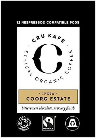 CRU KafeOrganic Nespresso Single Origin Coorg Estate Capsules - 12 per pack