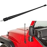 Jeep Wrangler Antenna - Unlimited 2007-2019 JK JKU JL JLU 13.8 Inch Shorty Jeep Antenna CB Mount Kit Flexible Rubber Radio Antenna Replacement