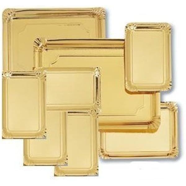 Bandeja Carton Pasteleria Oro 20 x 27 cm. - 100 unidades: Amazon.es: Hogar