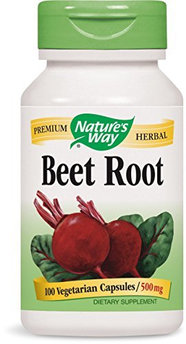 Natures Way Beet Root 500 Milligrams 100 Vegetarian Capsules. Pack of 2 bottles