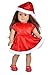 Geviaho ebuddy 3pc Christmas Red Color Including Hat Shawl Dresses Outsuits Fits 18 Inch Girl Dolls