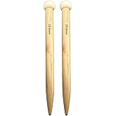 Weabetfu Large Size Bamboo Knitting Needle Straight Single Pointed Thick Knit Needles 10-inch Length Jumbo Knitting Needles for Huge Chunky Yarn Handmade DIY Knitting,US Size 50(25mm)