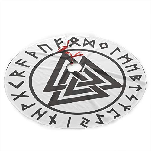 SDSQ HOME Odin's Triple Horn Traditional Christmas Tree Skirt 35.5 Inch - Holiday Party Decoration